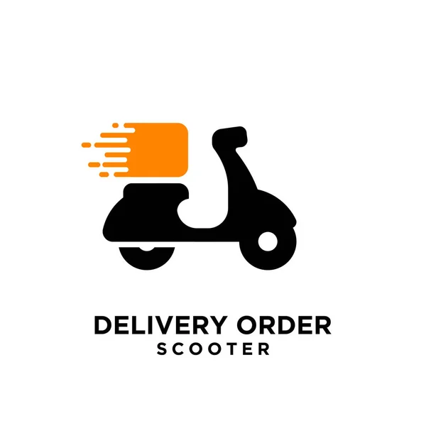 Scooter teslimatı siyah logo simgesi tasarımı