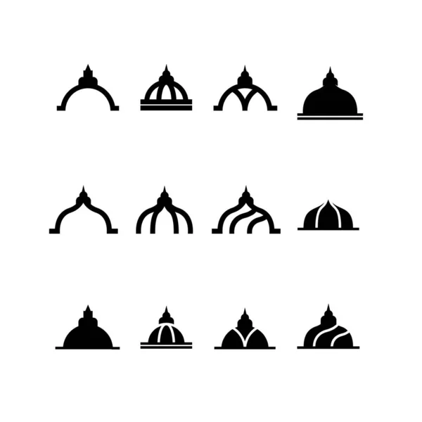 Set Dome Palace Collezione Logo Creativo Design Illustrazione Vettoriale Modello — Vettoriale Stock
