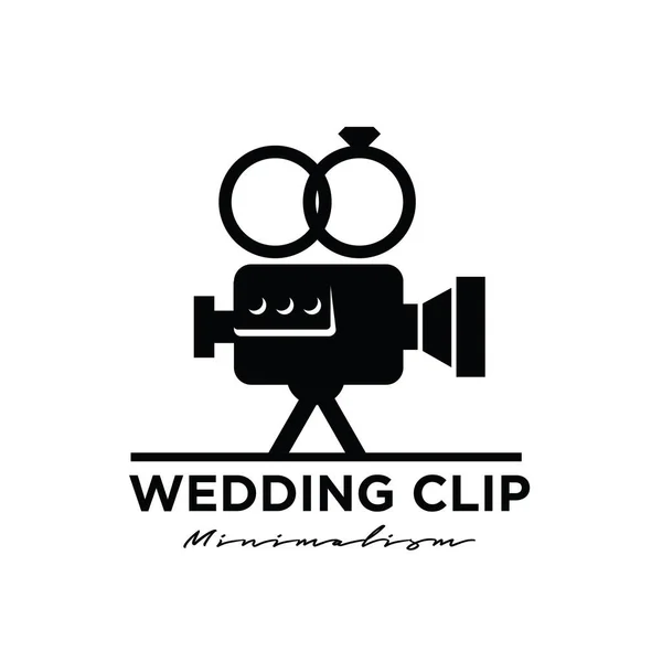 Mariage Studio Film Vidéo Cinéma Cinéma Production Cinématographique Avec Bague — Image vectorielle