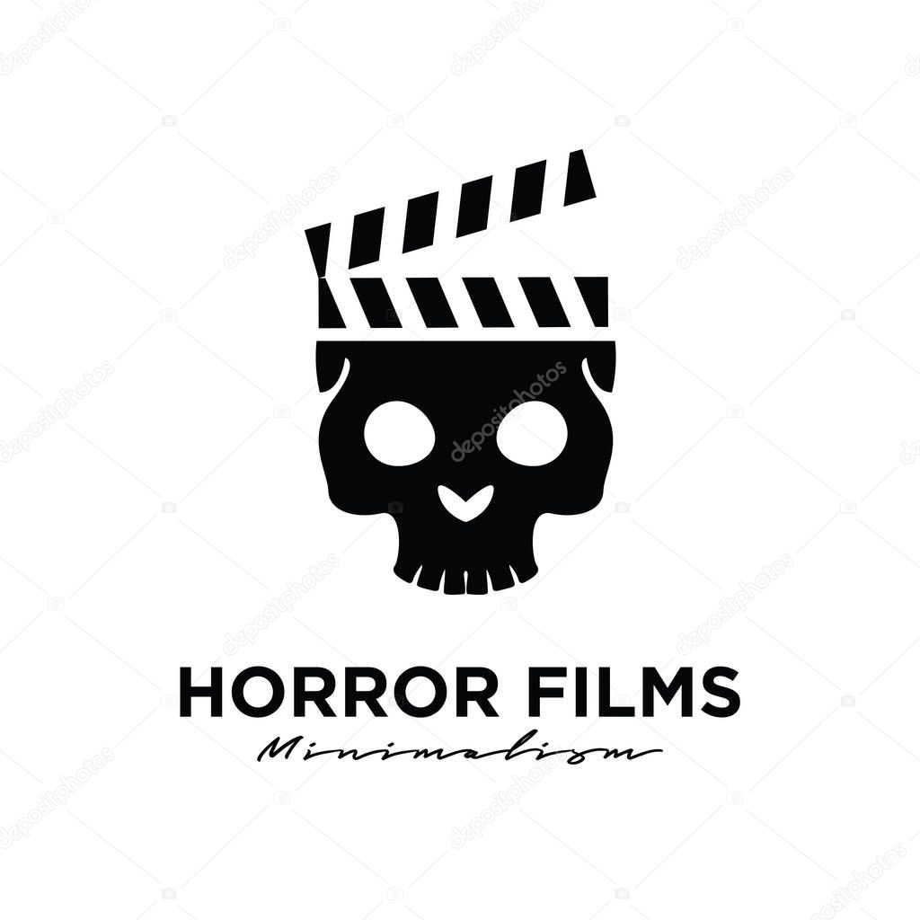 Horror Films Studio Movie Video Cinema Cinematography Film Production logo design vector icon illustration Isolated White Background