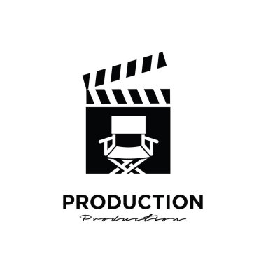 Studio Movie Video Cinema Cinematography Film Prodüksiyon logo tasarım vektör illüstrasyonu İzole edilmiş Beyaz Arkaplan