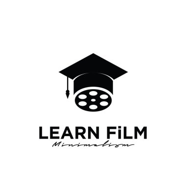 Film Education Movie Video Cinema Cinematography Film Production logo design vector icon illustration Isolated White Background