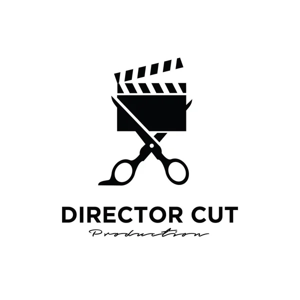Director Corte Detrás Escena Edición Studio Película Video Cine Cinematografía — Archivo Imágenes Vectoriales