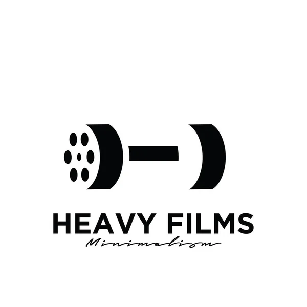 Heavy Films Studio Film Video Cinematografia Film Produkcja Logo Projekt — Wektor stockowy