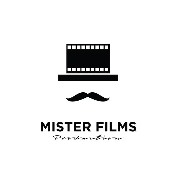 Mister Film Studio Video Cinema Film Produktion Logotyp Design Vektor — Stock vektor