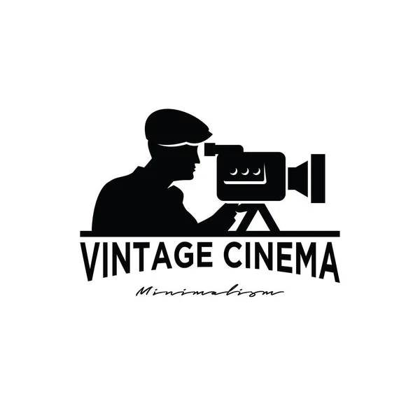 Clássico Estúdio Filme Vídeo Cinema Cinematografia Cinema Produção Logo Design — Vetor de Stock