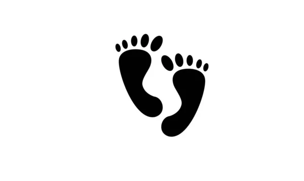Footprint Step Silhouette Vector 아이콘 디자인 — 스톡 벡터