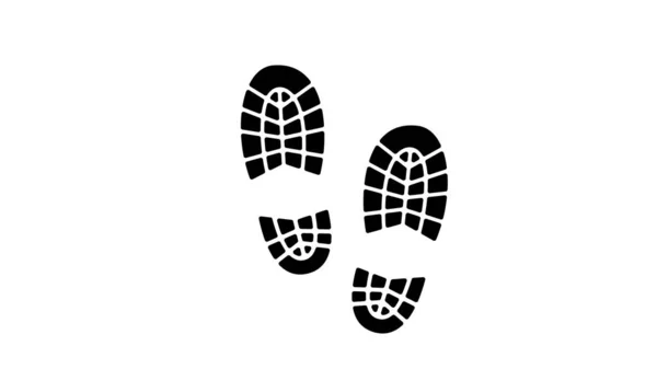 Footprint Step Black Silhouette Icon White Background Simple Design — 스톡 벡터