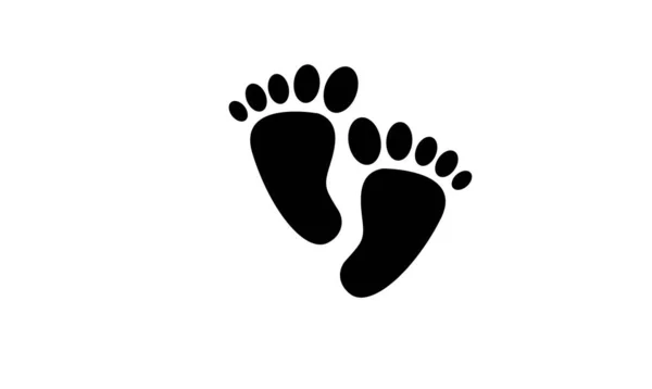 Footprint Step Silhouette Vector 아이콘 디자인 — 스톡 벡터