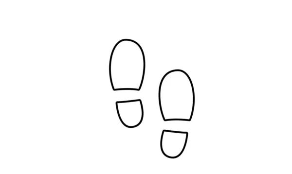 Footprint Step Black Line Icon White Background Simple Design — 스톡 벡터