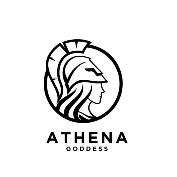 Premium Athena tanrıça siyah vektör simgesi logo illüstrasyon tasarımı izole arkaplan
