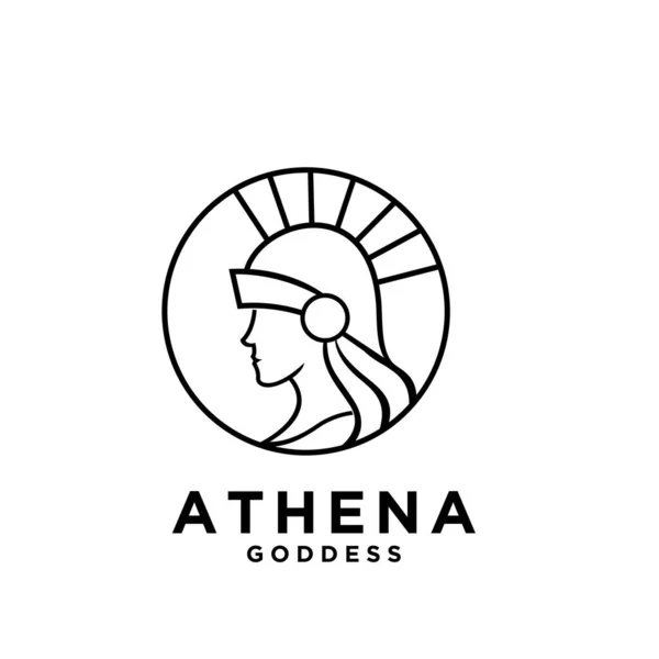 Premium Athena tanrıça siyah vektör simgesi logo illüstrasyon tasarımı izole arkaplan