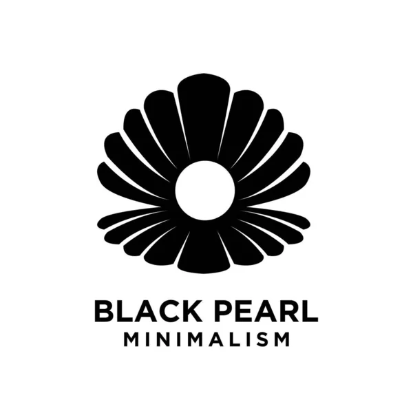 Basit Siyah Inci Minimalizm Vektör Logo Illüstrasyon Tasarımı Izole Arkaplan — Stok Vektör
