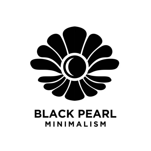 Basit Siyah Inci Minimalizm Vektör Logo Illüstrasyon Tasarımı Izole Arkaplan — Stok Vektör