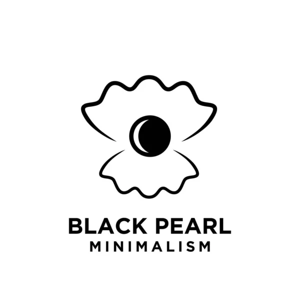Basit Siyah Inci Minimalizm Vektör Logo Çizgisi Çizim Tasarımı Izole — Stok Vektör