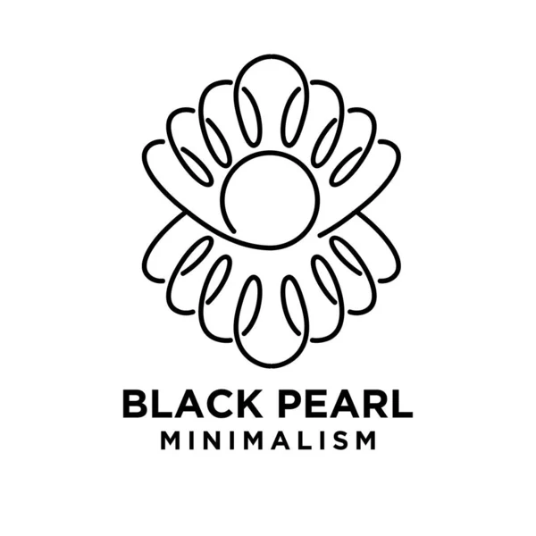 Basit Siyah Inci Minimalizm Vektör Logo Çizgisi Çizim Tasarımı Izole — Stok Vektör