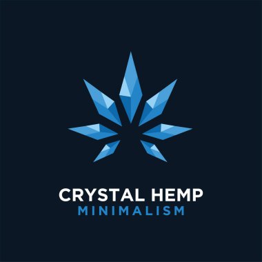 premium kristal kenevir vektör logosu minimum tasarım