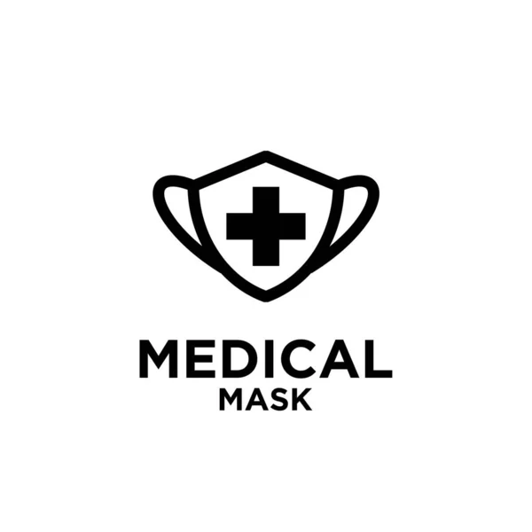 Logo Medizinische Gesichtsmaske Oder Chirurgische Schutzsymbol Schutz Vor Covid Corona — Stockvektor