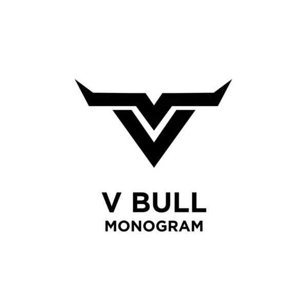 Abstract Bull Horn Head Initial Letter Logo Icon Design Vector — Stock Vector