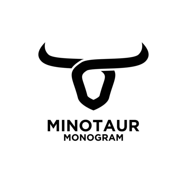 Abstract Minotaurus Hoofd Gezicht Vector Illustratie Logo Pictogram Ontwerp Witte — Stockvector