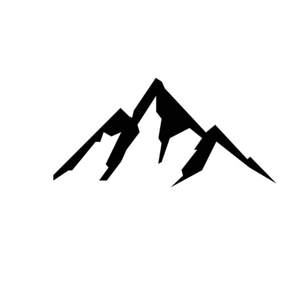 Simple Montagne Noir Vecteur Logo Icône Illustration Conception Isolé Fond — Image vectorielle