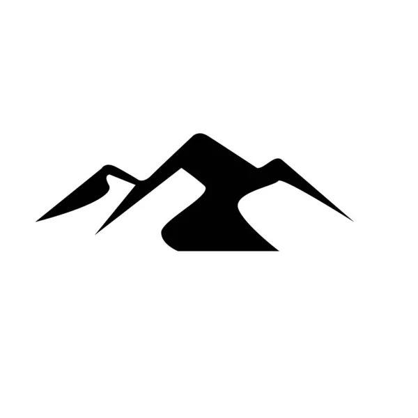 Jednoduché Mountain Black Vektorové Logo Ikona Ilustrace Design Izolované Pozadí — Stockový vektor