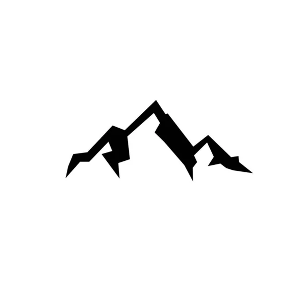 Enkel Mountain Svart Vektor Logotyp Ikon Illustration Design Isolerad Bakgrund — Stock vektor