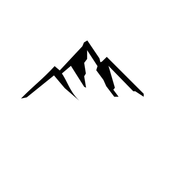 Enkel Mountain Svart Vektor Logotyp Ikon Illustration Design Isolerad Bakgrund — Stock vektor