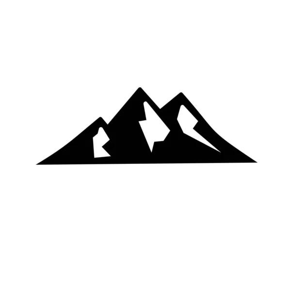 Jednoduché Mountain Black Vektorové Logo Ikona Ilustrace Design Izolované Pozadí — Stockový vektor