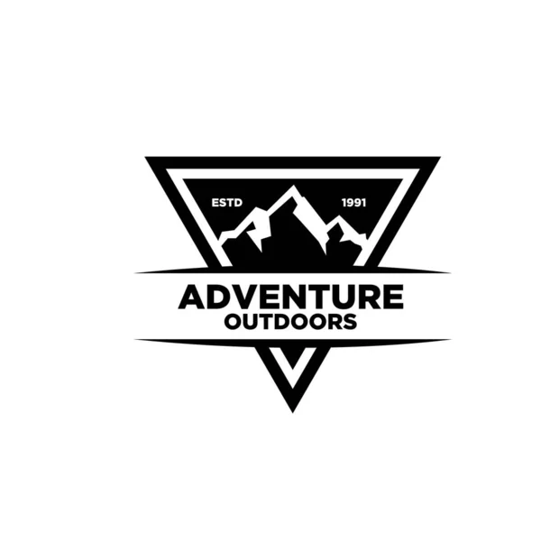 Premium Simplu Mountain Aventură Aer Liber Insignă Vector Logo Icon — Vector de stoc