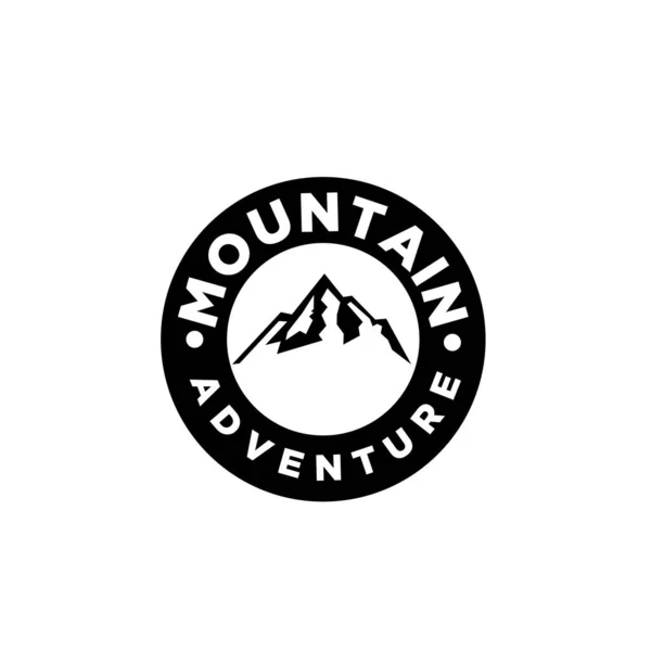 Prime Simple Aventure Montagne Badge Extérieur Logo Vectoriel Icône Illustration — Image vectorielle
