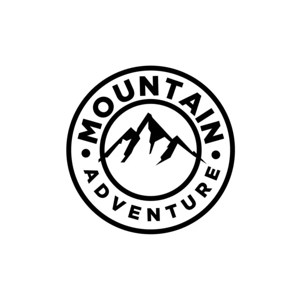 Eenvoudige Premium Mountain Avontuur Outdoor Badge Vector Logo Pictogram Ontwerp — Stockvector