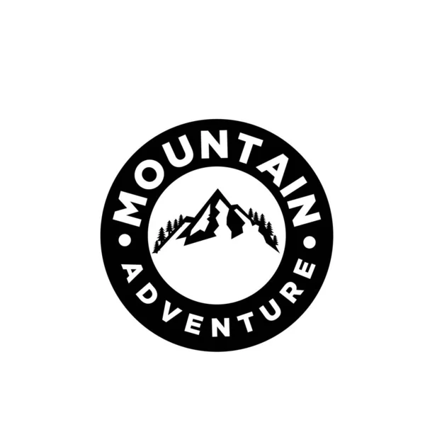 Simple Prime Aventure Montagne Badge Extérieur Vecteur Logo Icône Conception — Image vectorielle