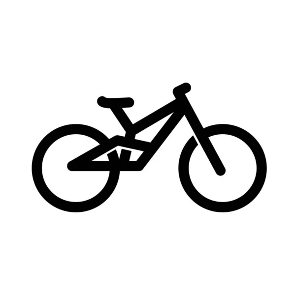 Simple Bike Line Outline Vector Icon Illustration Flat Design Isolated — Stock Vector