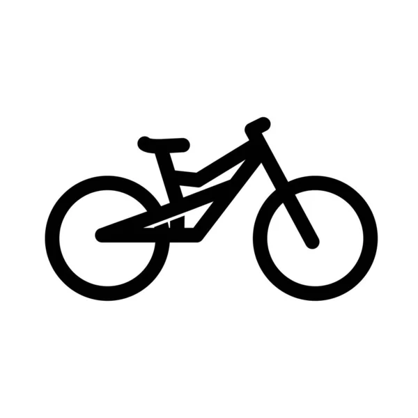 Простий Контур Велосипедної Лінії Векторна Ілюстрація Плоский Дизайн Ізольований Фон — стоковий вектор