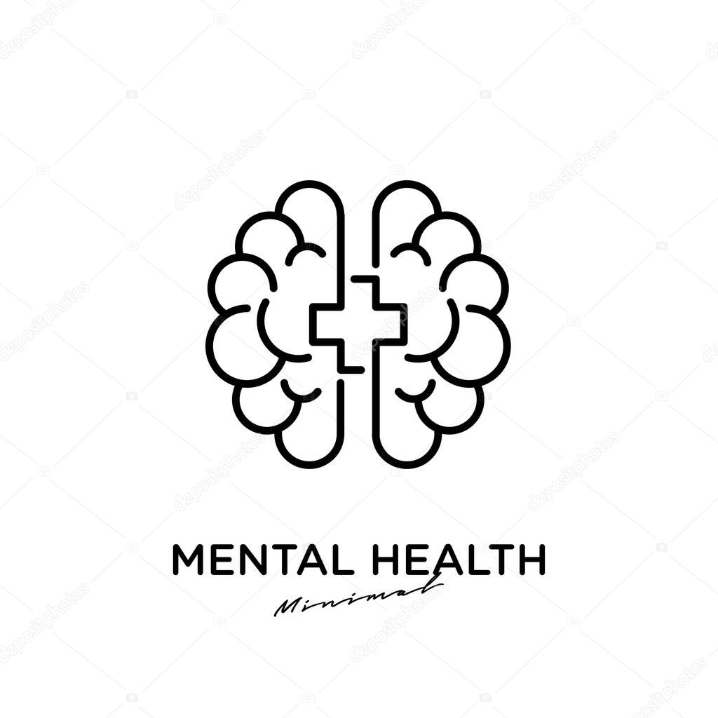 Simple Mental health logo icon design isolated background