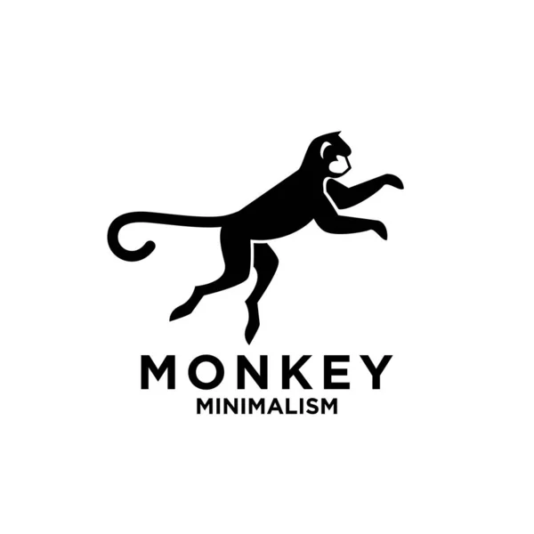 Premium Minimalism Monkey Vector Logo Icon Illustration Design Isolated Background — Stock Vector