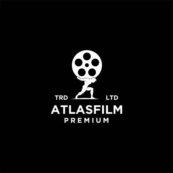 Atlas Film Vintage Logo Ikona Ilustracja Premium Wektor — Wektor stockowy