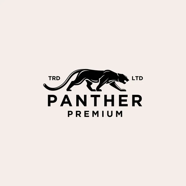 Pantera Logotipo Vintage Ícone Ilustração Premium Vetor — Vetor de Stock