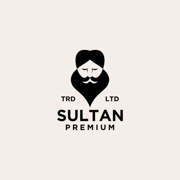 Sultão Logotipo Vintage Ícone Ilustração Premium Vetor — Vetor de Stock