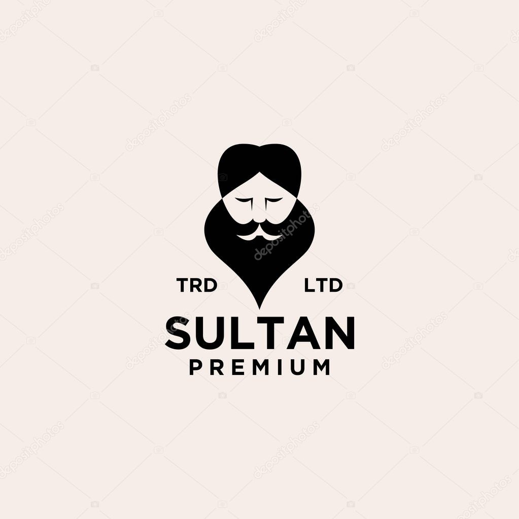 Sultan vintage logo icon illustration Premium Vector