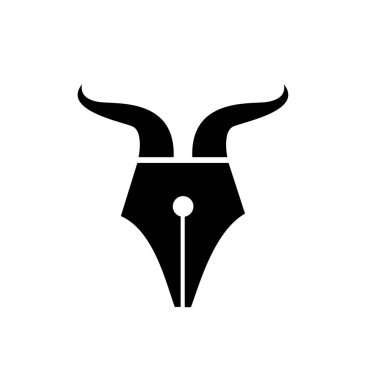 Keçi kalem logosu vektör resimleme tasarımı izole edilmiş beyaz arkaplan