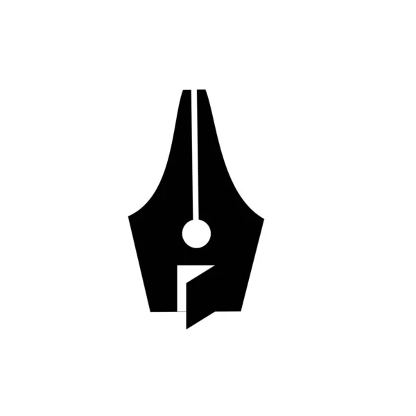 Sala Escritura Sala Estudio Logotipo Concepto Pluma Con Puerta Abierta — Archivo Imágenes Vectoriales