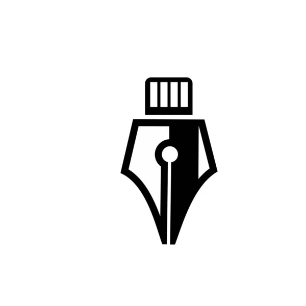 Usb Στυλό Σωλήνα Διάνυσμα Λογότυπο Εικονογράφηση Σχέδιο Απομονωμένο Λευκό Φόντο — Διανυσματικό Αρχείο