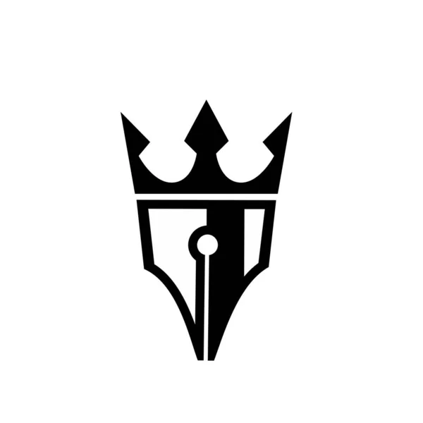 King Pen Writer Vektor Flache Illustrationsvorlage Dieses Design Verwendet Kronensymbol — Stockvektor