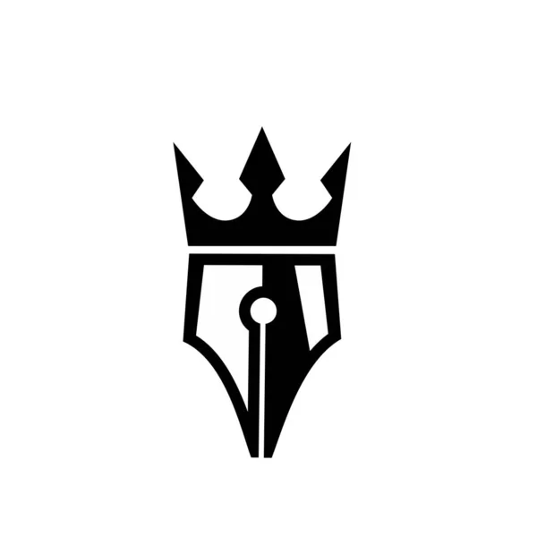 King Pen Writer Vektor Flache Illustrationsvorlage Dieses Design Verwendet Kronensymbol — Stockvektor