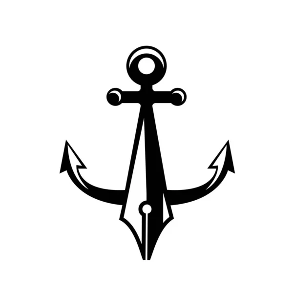 Ikona Symbol Kotvy Ilustrace Vektorové Logo Design Izolované Bílé Pozadí — Stockový vektor