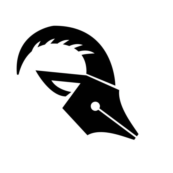 Caneta Cabra Logotipo Ícone Vetor Ilustração Design Isolado Fundo Branco —  Vetores de Stock