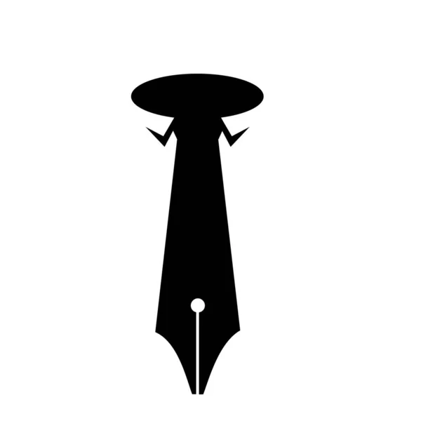 Krawatte Stift Konzept Offizier Arbeit Logo Vektor Symbol Illustration Design — Stockvektor