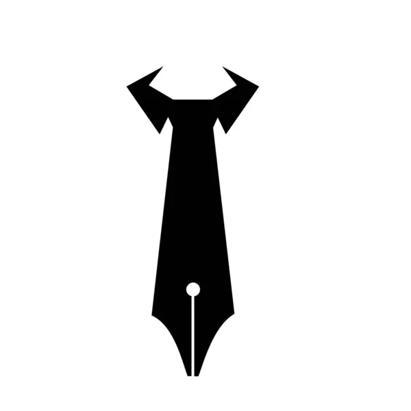 Концепция Связывания Ручка Офицер Работа Логотип Вектор Иконка Рисунок Дизайн — стоковый вектор